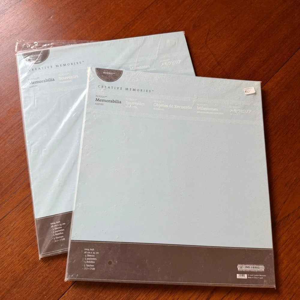 Creative Memories Picfolio Memorabilia Sleeves 11x14 Photo Safe 2 Pack 639274